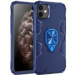 Wholesale Ultimate Shockproof 360 Ring Stand Case with Magnetic Metal Plate for iPhone 11 6.1 (Navy Blue)